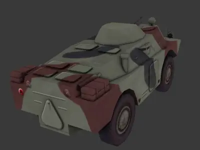 BRDM-2 low-poly 3d model military vehicle with camouflage Low-poly 3D model