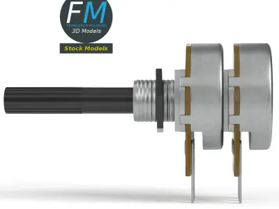 Double potentiometer 3D model