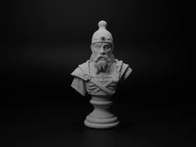 Mongol Cavalryman Bust Chess 3D print model buy