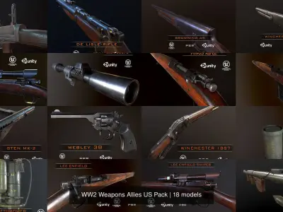 WW2 Weapons Allies US Pack