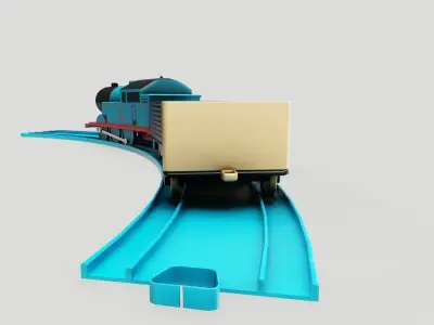 Train Toy Low-poly 3D model purchase