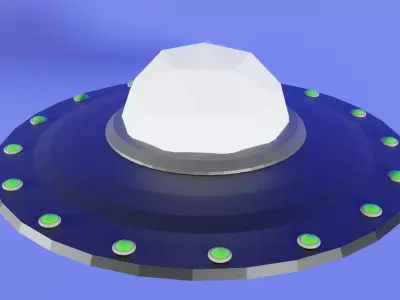 UFO-spaceship lowpoly 3-D model 3D print model