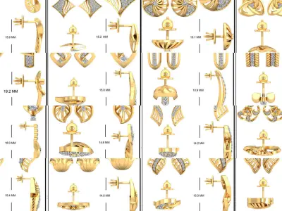 STL 82 EARRING FILES 3D Model Pack