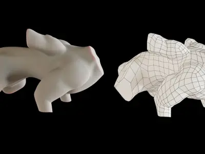 Dragon Body Parts Base Meshes Low-poly 3D model