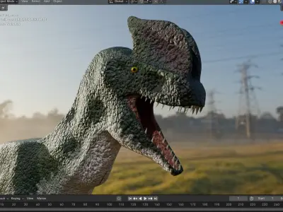 Dilophosaurus RIG Free 3D model