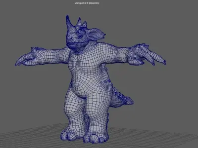 Nidoking pokemon creature in field Free 3D model