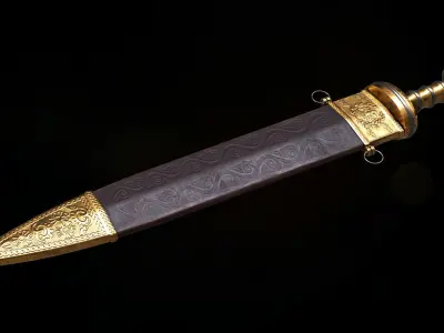 Ancient Roman Sword Low-poly 3D model