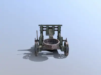 Medieval Catapult Low-poly 3D model