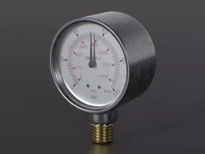 Pressure Gauge Low-poly 3D model