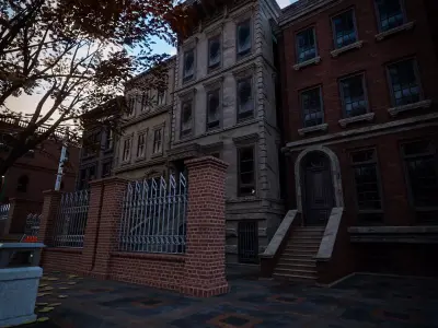 BROOKLYN BROWNSTONE REGULAR OLD BUILDING 003 Low-poly 3D model