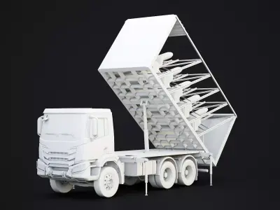 Shahed-136 Drone Launcher Truck - Military UAV Launch System  3D model