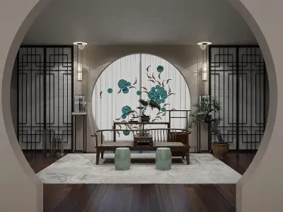 Chinese antique furnishing room 3D model