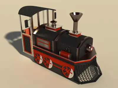 Miniature Train Low-poly 3D model