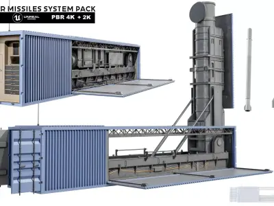  Container Missiles System Pack Low-poly 3D model