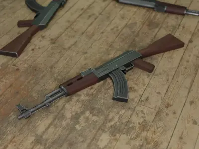 Ak-47 ak - rifle Low-poly 3D model purchase