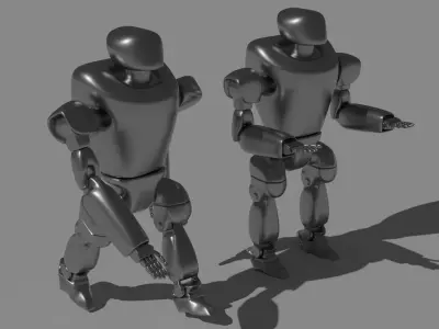 Simple Rigged Robot Low-poly 3D model