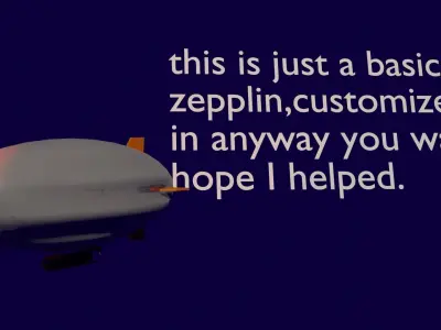 zepplin airship Free low-poly 3D model