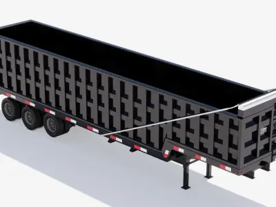 End Dump Trailer Low-poly 3D model