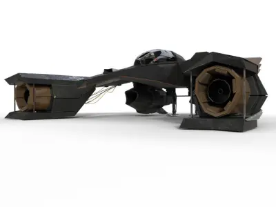 Spaceship Airplane 3 Low-poly 3D model