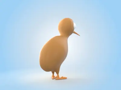 Cartoon kiwi 3D model