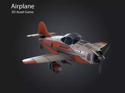 Airplane Low-poly 3D model 4