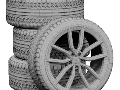 Mercedes wheels 3D model by zifir3d from CGTrader (Textured)