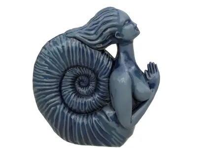Siren Porcelain statues Low-poly 3D model