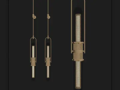 Industrial Retro Glass Chandelier Collection 3D Models 3D model