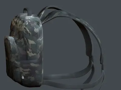 Backpack military combat Black baggage Low-poly  Low-poly 3D model purchase