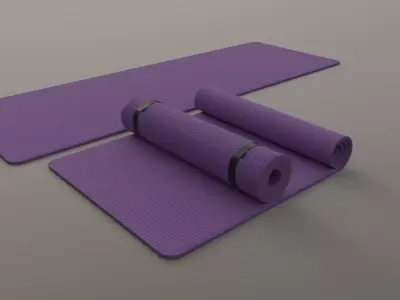 PBR Yoga Mat - Purple Low-poly 3D model