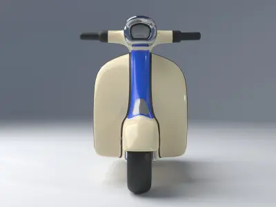 Classic Illustration Motorcycle Scooter Low-poly 3D model