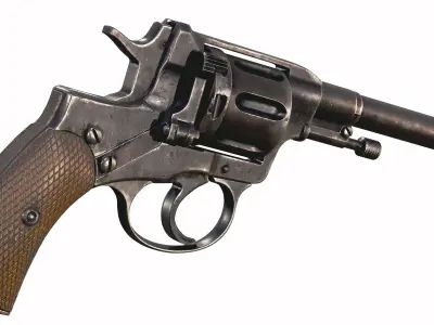Nagant M1895 Revolver-With LODs and 8k Texture Set Low-poly 3D model