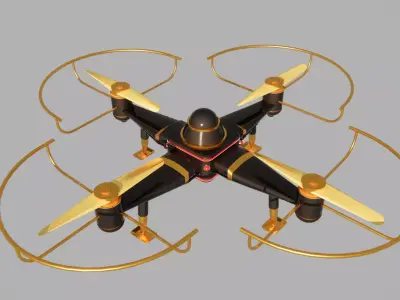 Premium Quadrotor Drone Low-poly 3D model