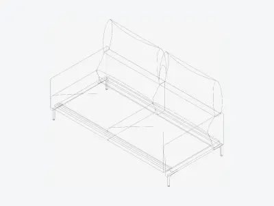 Furniture - Sofa - Contemporary - Snow - Small Low-poly 3D model