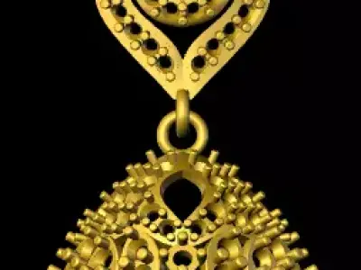 jumka gold pendant 3D print model