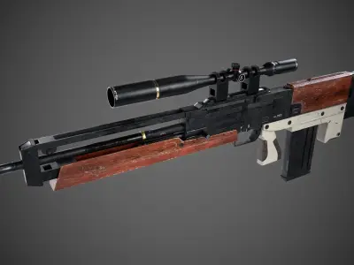 Carrack 300 sniper rifle Low-poly 3D model