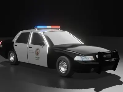 police car  Free low-poly 3D model