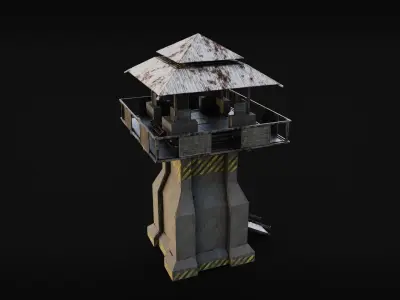 Watch Guard Tower Low-poly 3D model