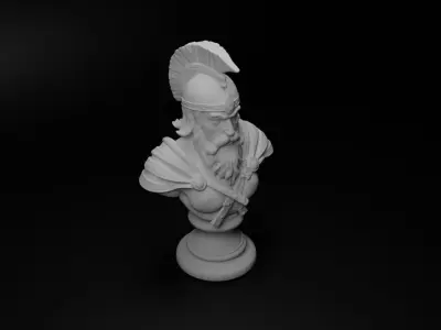 Barbarian Tribe Warrior Bust Chess 3D print model get
