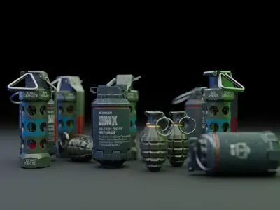Grenade launcher Low-poly 3D model