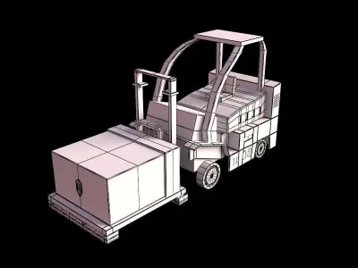 Gaming Low Poly Truck 3D model