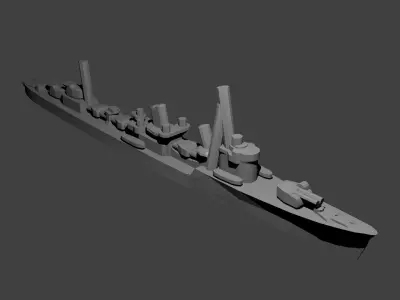 Japanese Miniature WWII Warship Collection 3D print model