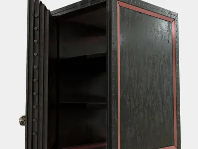 Locker safe box with handle Low-poly 3D model