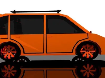 suv mini Vision Gold 1x Low-poly 3D model