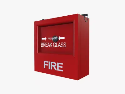 Fire alarm switch Low-poly 3D model