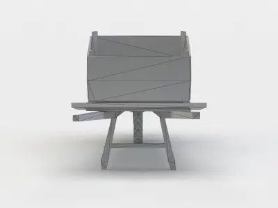 Barrow wooden chair Low-poly 3D model