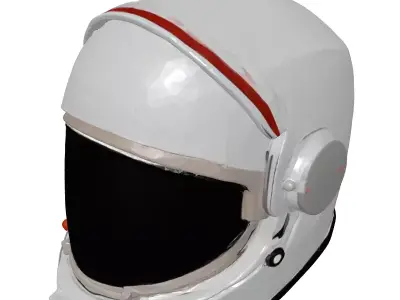Sleek Astronaut Helmet with Scratched Visor 3D model
