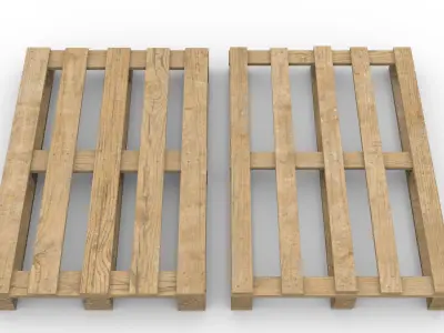 2 non-branded EUR-size pallets Low-poly 3D model