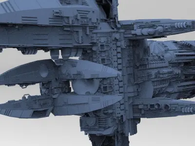 Wraith Interceptor architecture Mothership 2 3D model