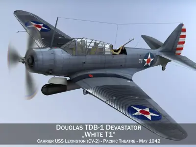 Douglas TDB-1 Devastator - T1  3D model